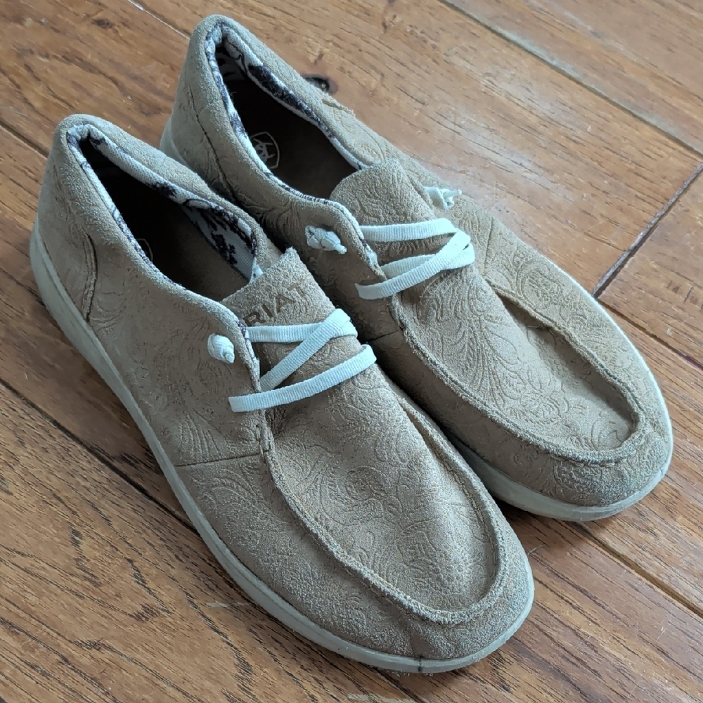 Ariat Hilo Tooled Leather Suede Casual Tan Shoes